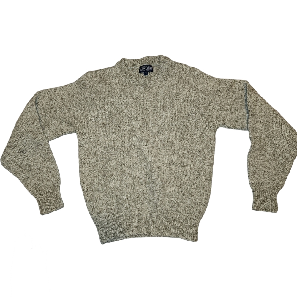 Lands End Vintage U.S.A. Wool Men's Sweater Oatmeal Size M